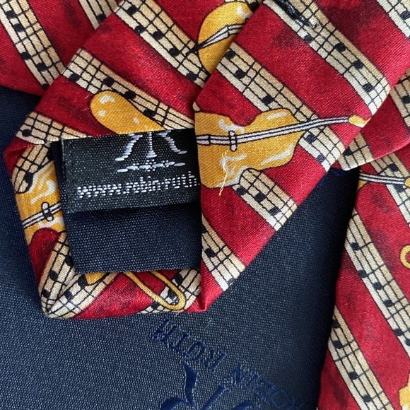 Robin Ruth Silk Music Score Muical Instruments Sheet Music Tie - Picture 4 of 6